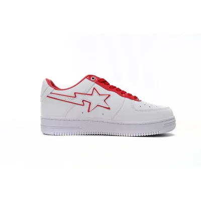 Special Sale A Bathing Ape Bape Sta Low White Red Border,1J30-291-017 01