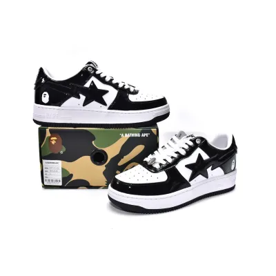 Special Sale A Bathing Ape Bape Sta Low Black White 1H70-191-001  02