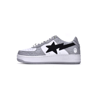 Special Sale A Bathing Ape Bape Sta Low White Grey   1H70-191-002 02