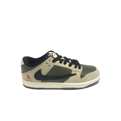 PKGoden Dunk Low SP Travis Scott PlayStation Beige Green,CU1726-100 01
