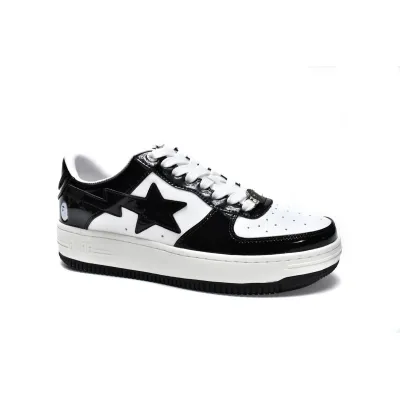 PKGoden A Bathing Ape Bape Sk8 Sta Low White Black，1G70-109-0001 01