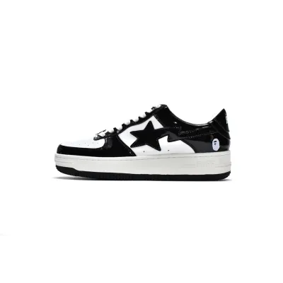 PKGoden A Bathing Ape Bape Sk8 Sta Low White Black，1G70-109-0001 02