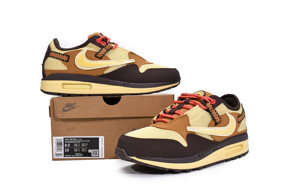 PKGoden Air Max 1 Travis Scott Cactus Jack Baroque Brown