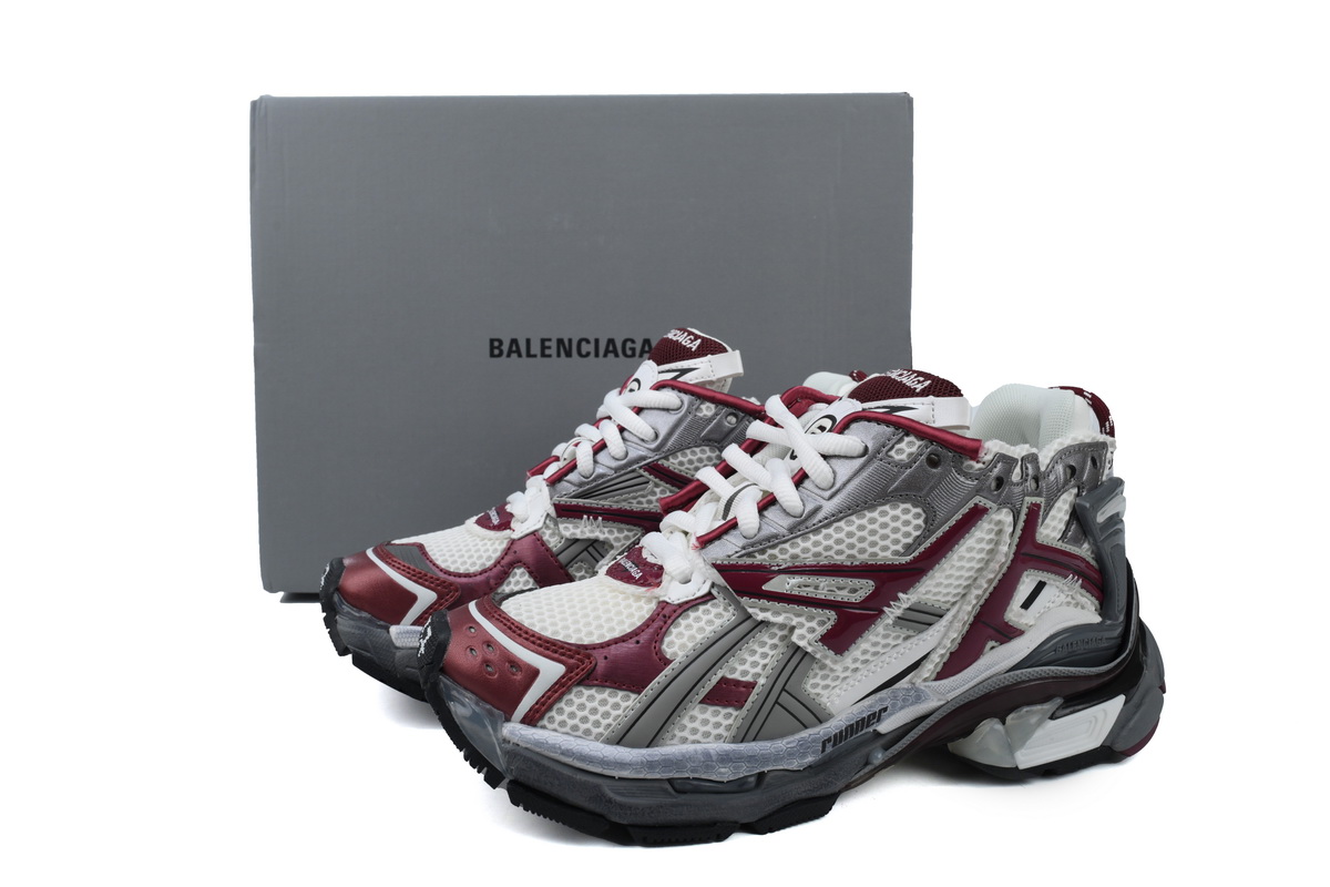 Balenciaga 7th Runner White Wine Red 677403 W3RB3 9069