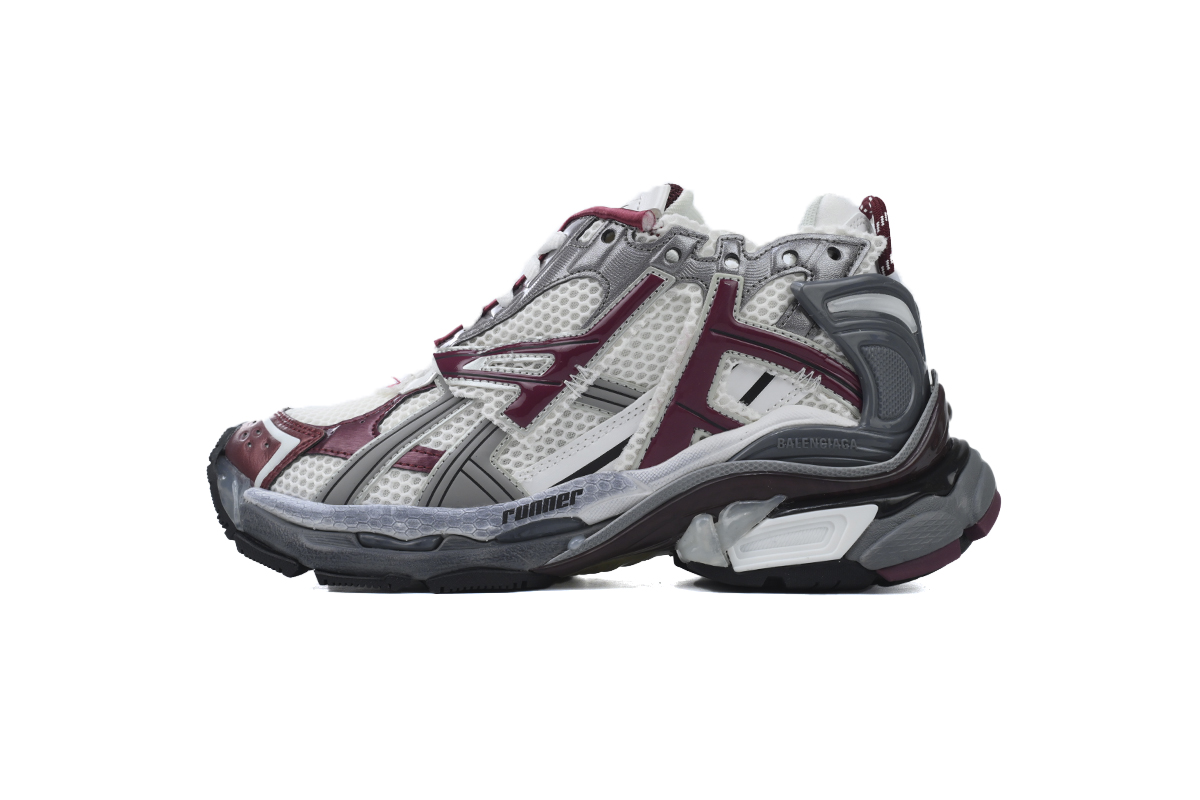 Balenciaga 7th Runner White Wine Red 677403 W3RB3 9069