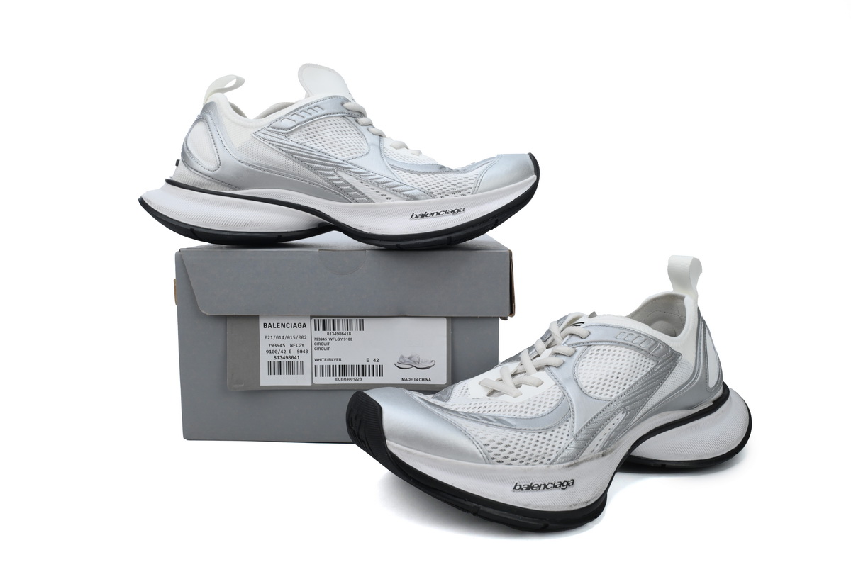 PKGoden Balenciaga 13th  Circuit Sneaker'Worn-Out - White Silver 793945 WFLGY 9100 