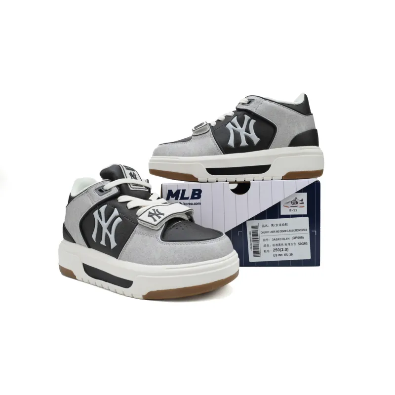 H12 Giày MLB Chunky Liner Mid Basic New York Yankees 3ASXLMB3N-50BKS 