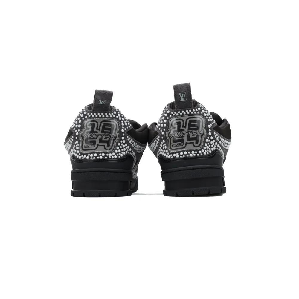 PKGoden LOUIS VUITTON Trainer Skate SK8 Black Grey White Diamond