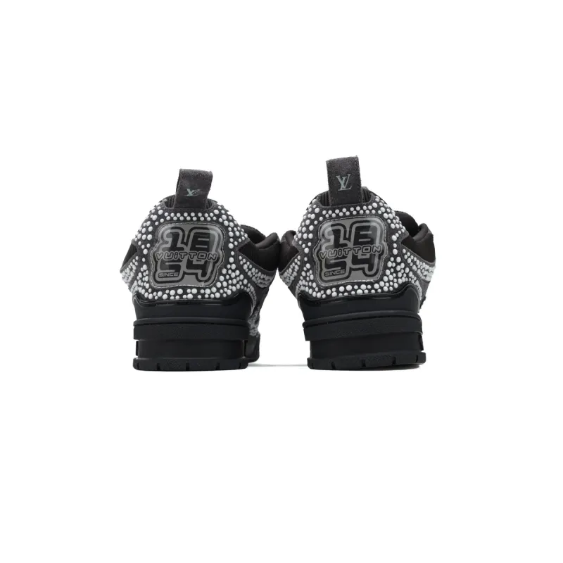 PKGoden LOUIS VUITTON Trainer Skate SK8 Black Grey White Diamond