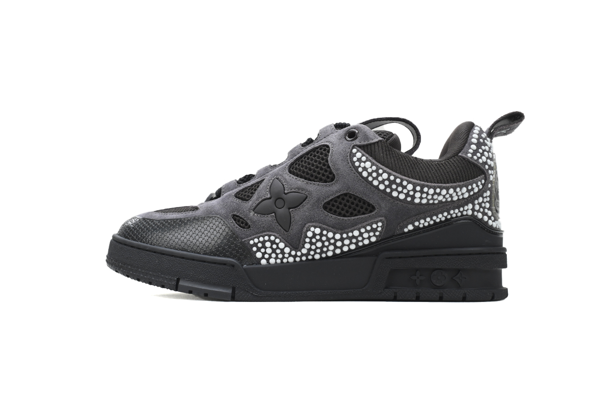 PKGoden LOUIS VUITTON Trainer Skate SK8 Black Grey White Diamond