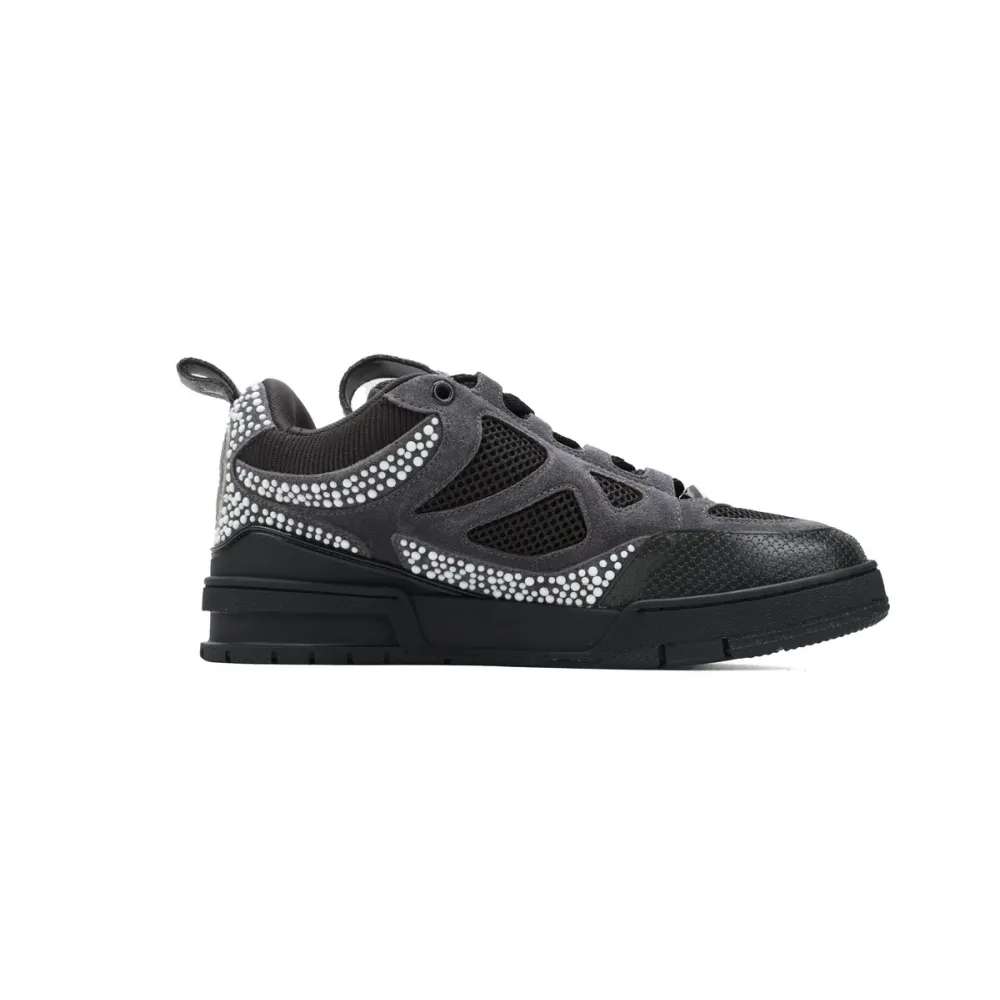 PKGoden LOUIS VUITTON Trainer Skate SK8 Black Grey White Diamond