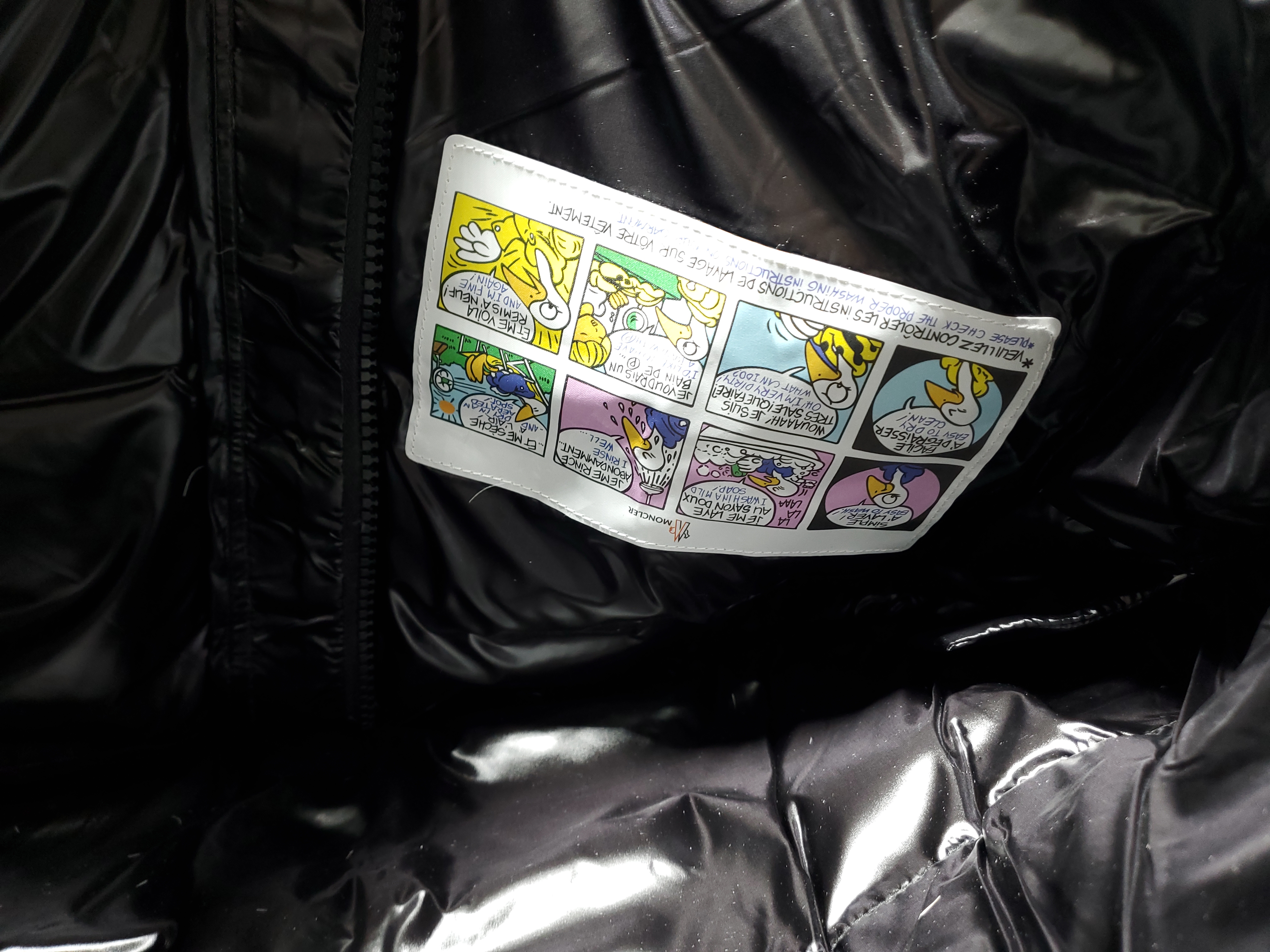 Moncler tricolor ribbon down jacket