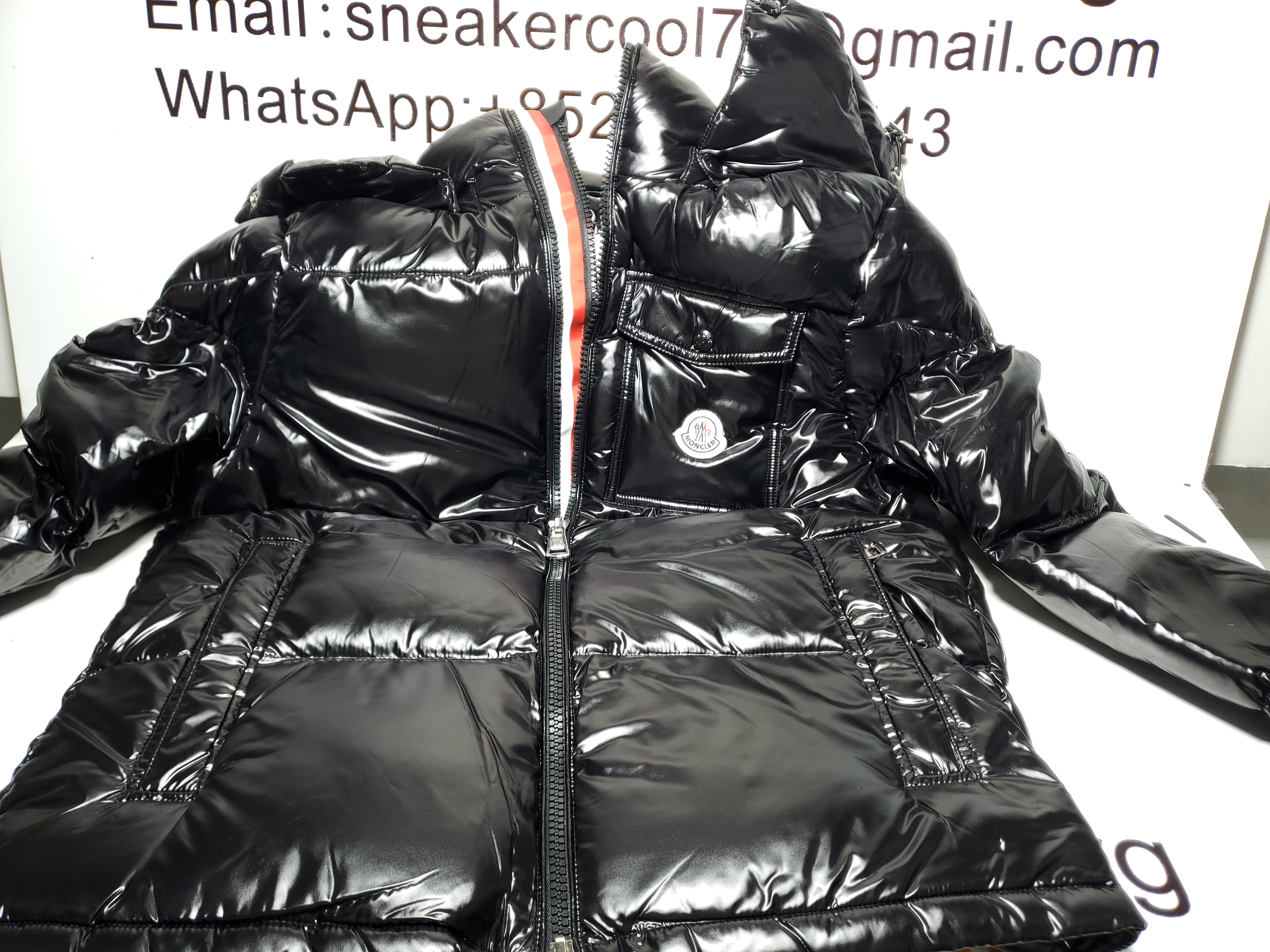 Moncler tricolor ribbon down jacket