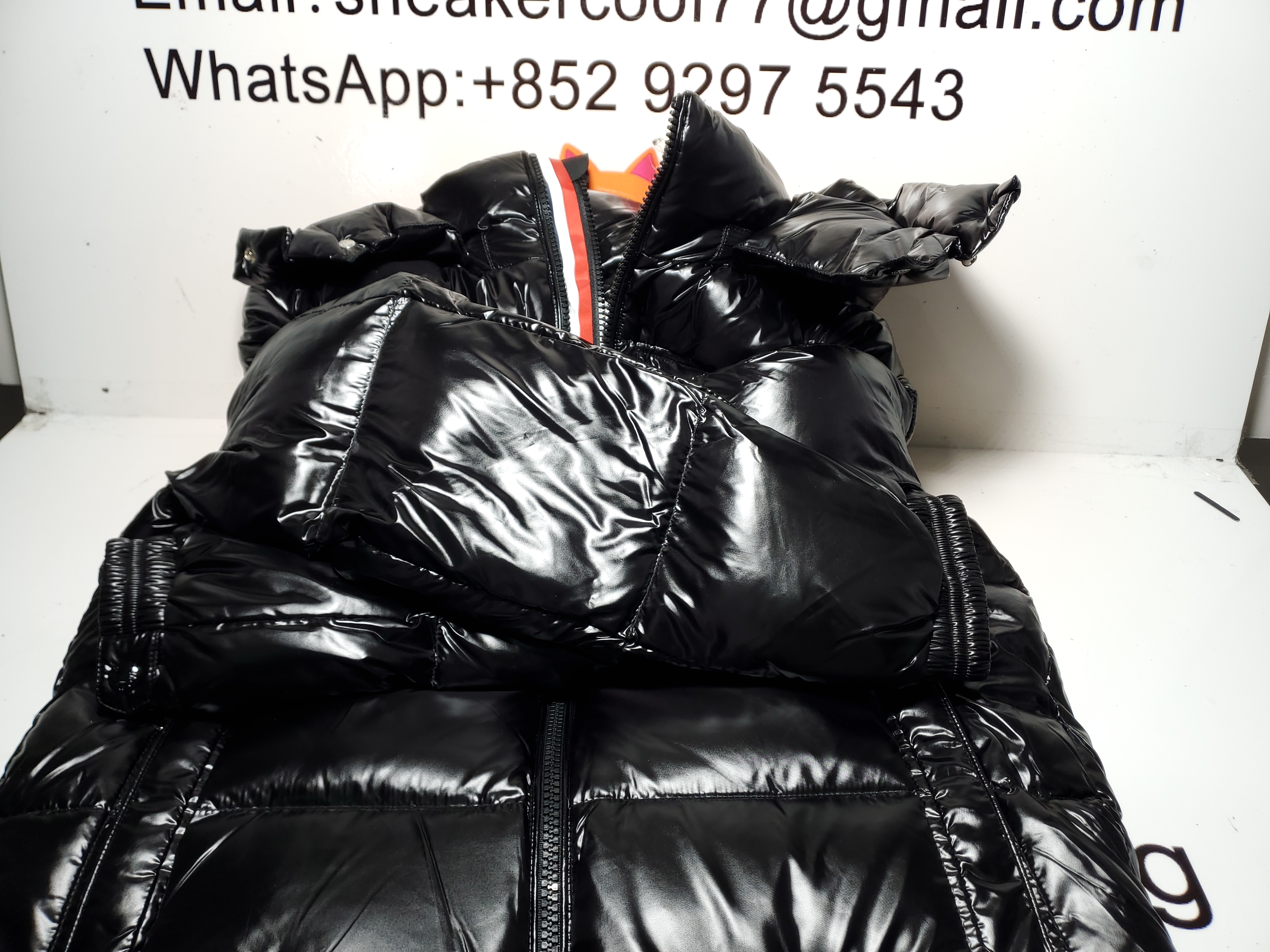 Moncler tricolor ribbon down jacket