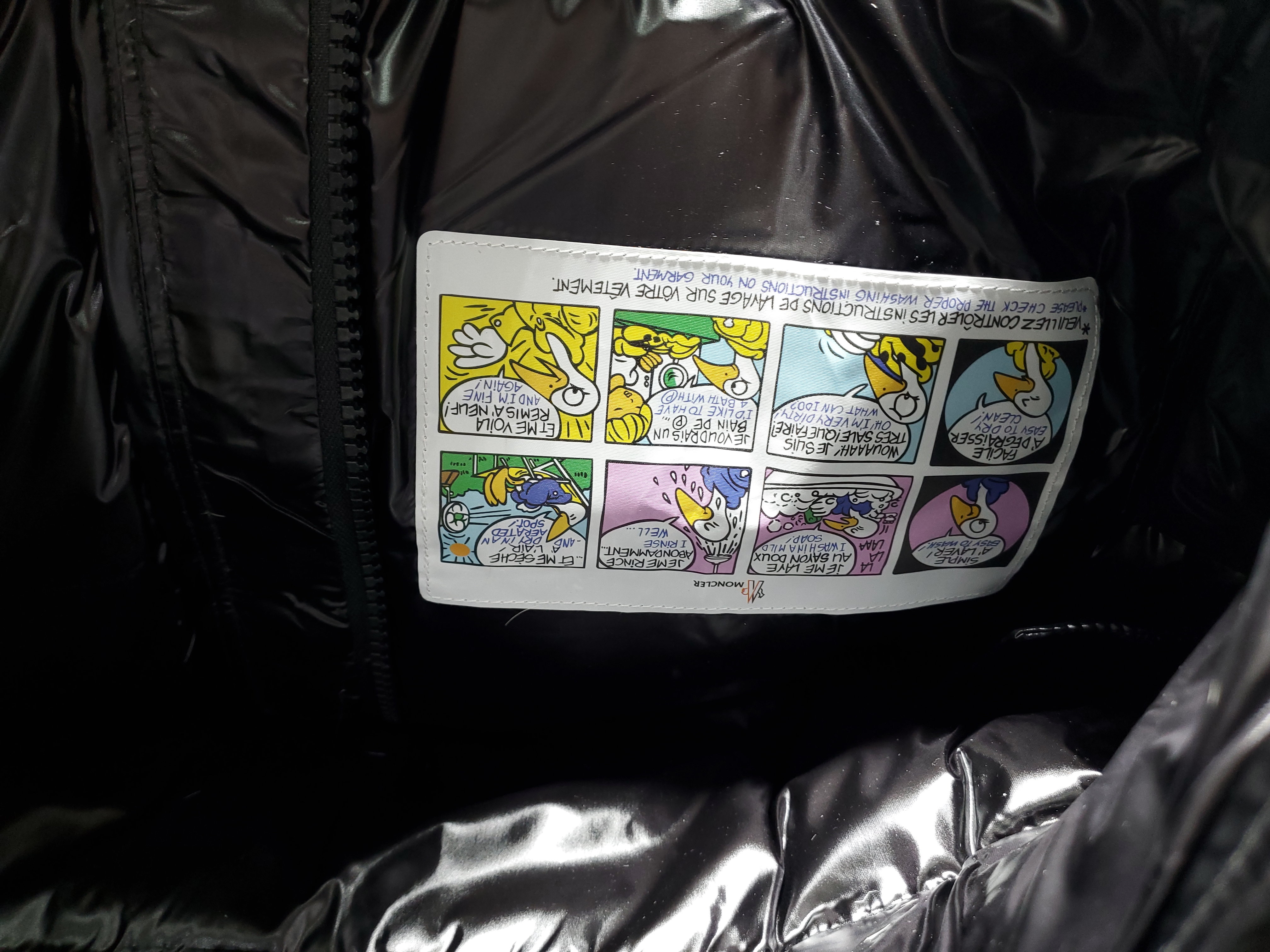 Moncler tricolor ribbon down jacket