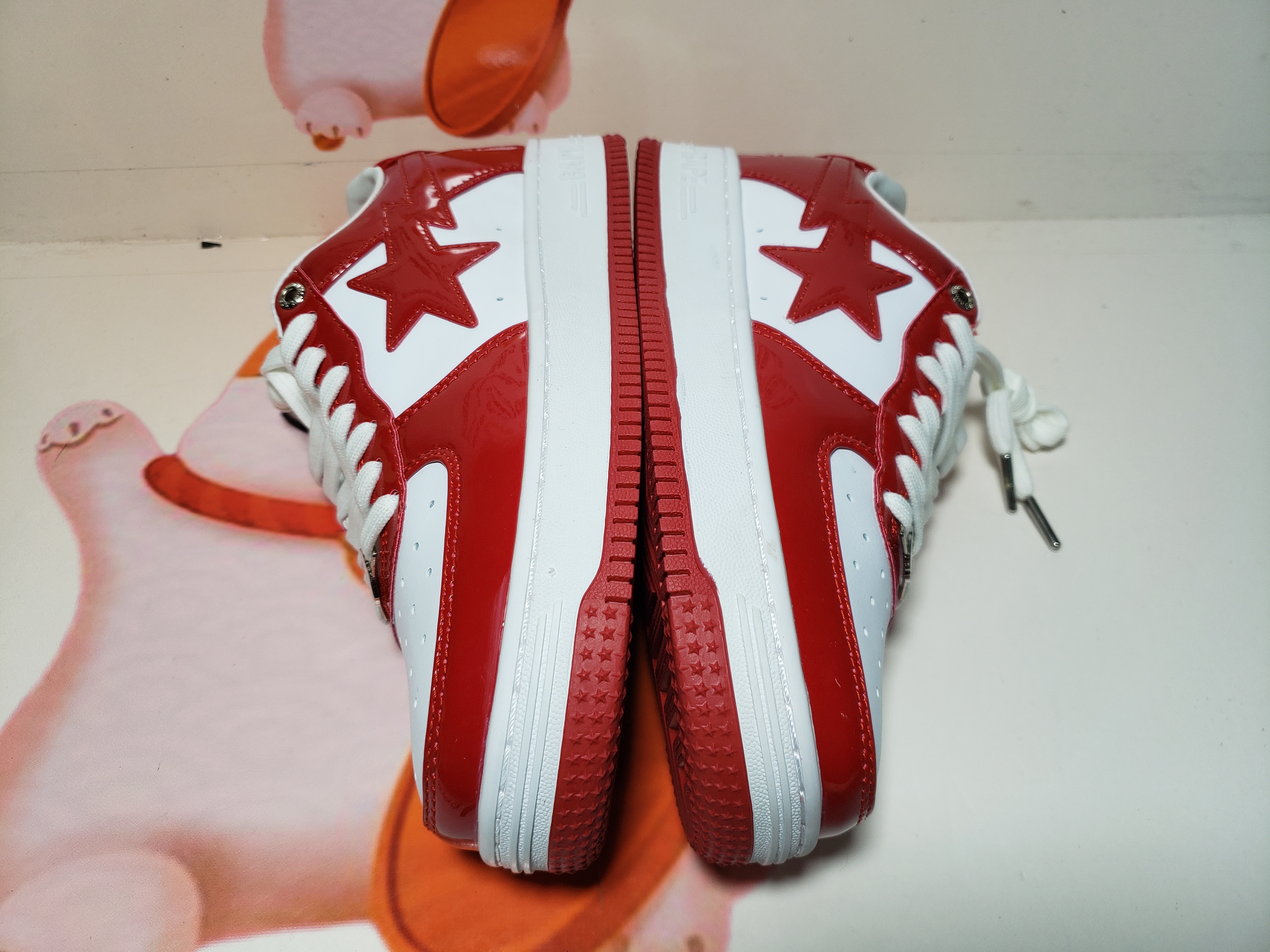 Special Sale A Bathing Ape Bape Sta Low Red And White Mirror Surface 1170 191 022
