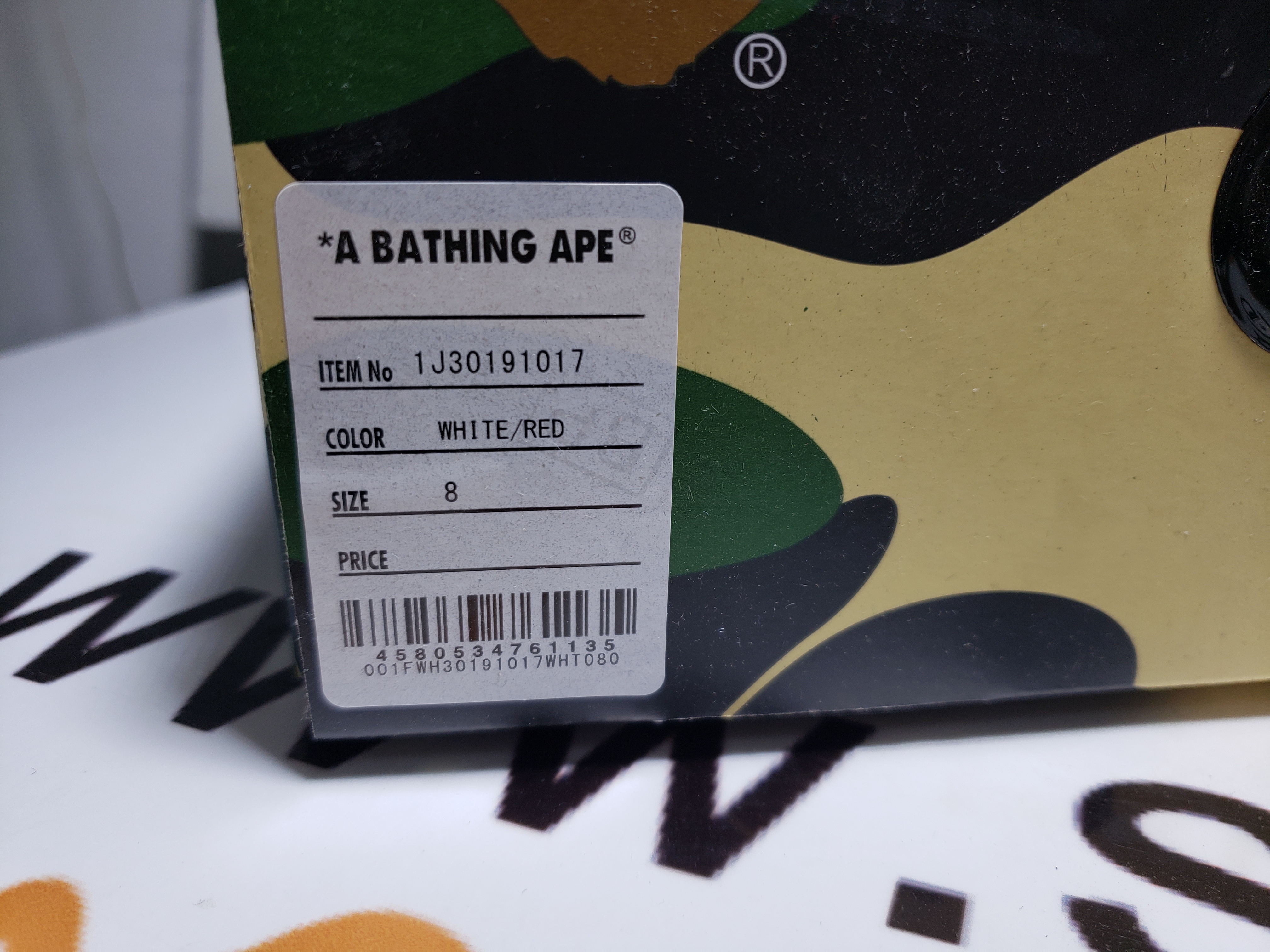 Special Sale A Bathing Ape Bape Sta Low Red And White Mirror Surface 1170 191 022