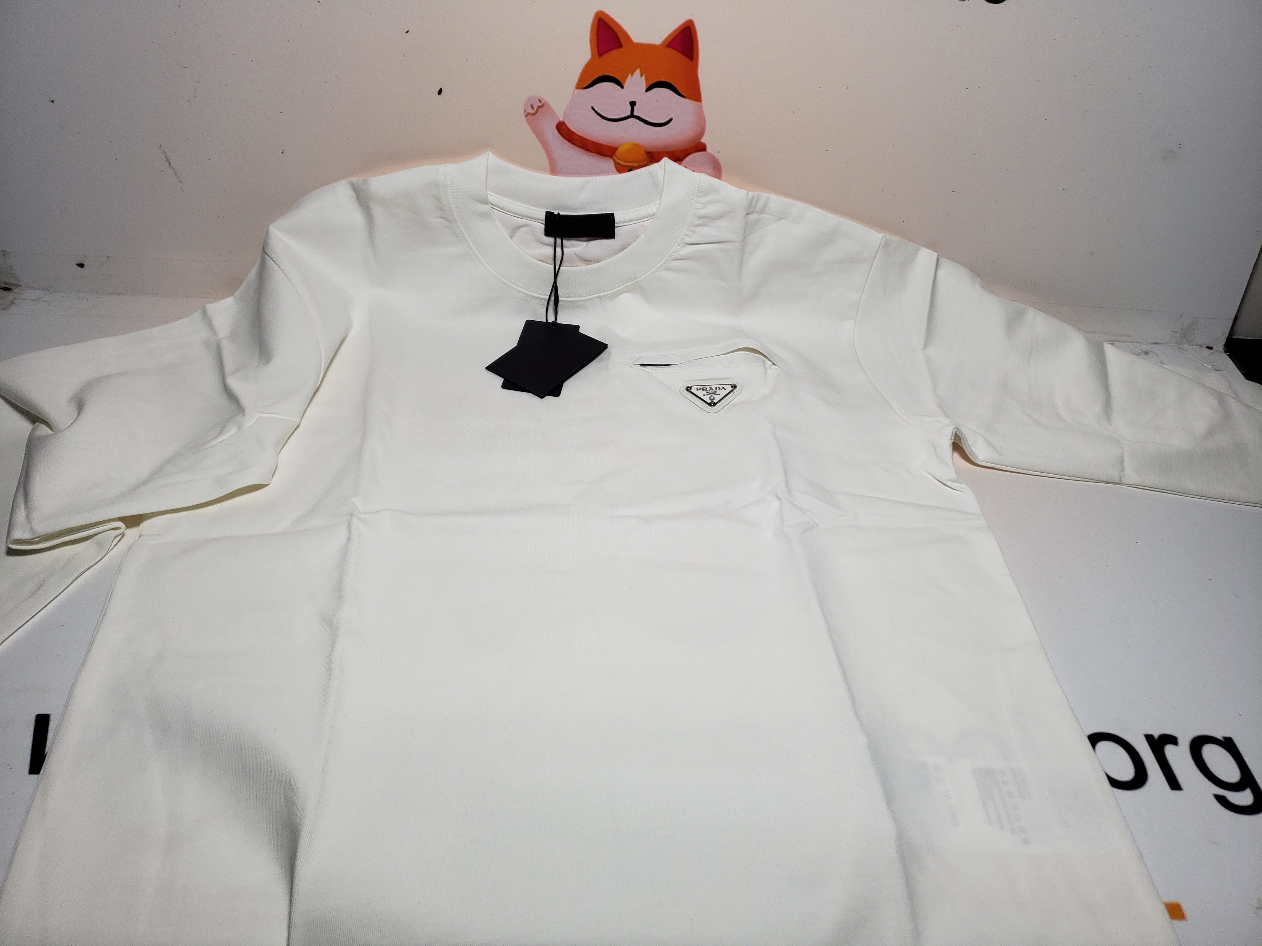 Prada 24Fw metal logo long-sleeve T-shirt with triangle pocket 1901