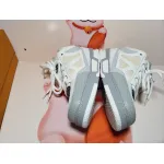 PKGoden Louis Vuitton Leather lace up Fashionable Board Shoes White Gray 1ACQP4 
