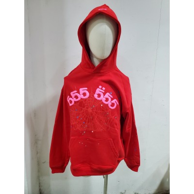 Sp5der Worldwide Red 555 Hoodie 02