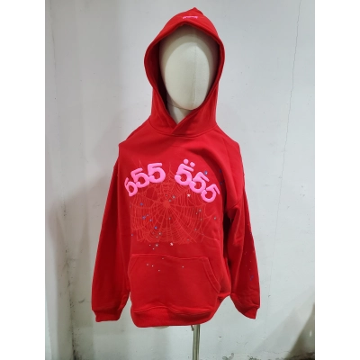 Sp5der Worldwide Red 555 Hoodie 02