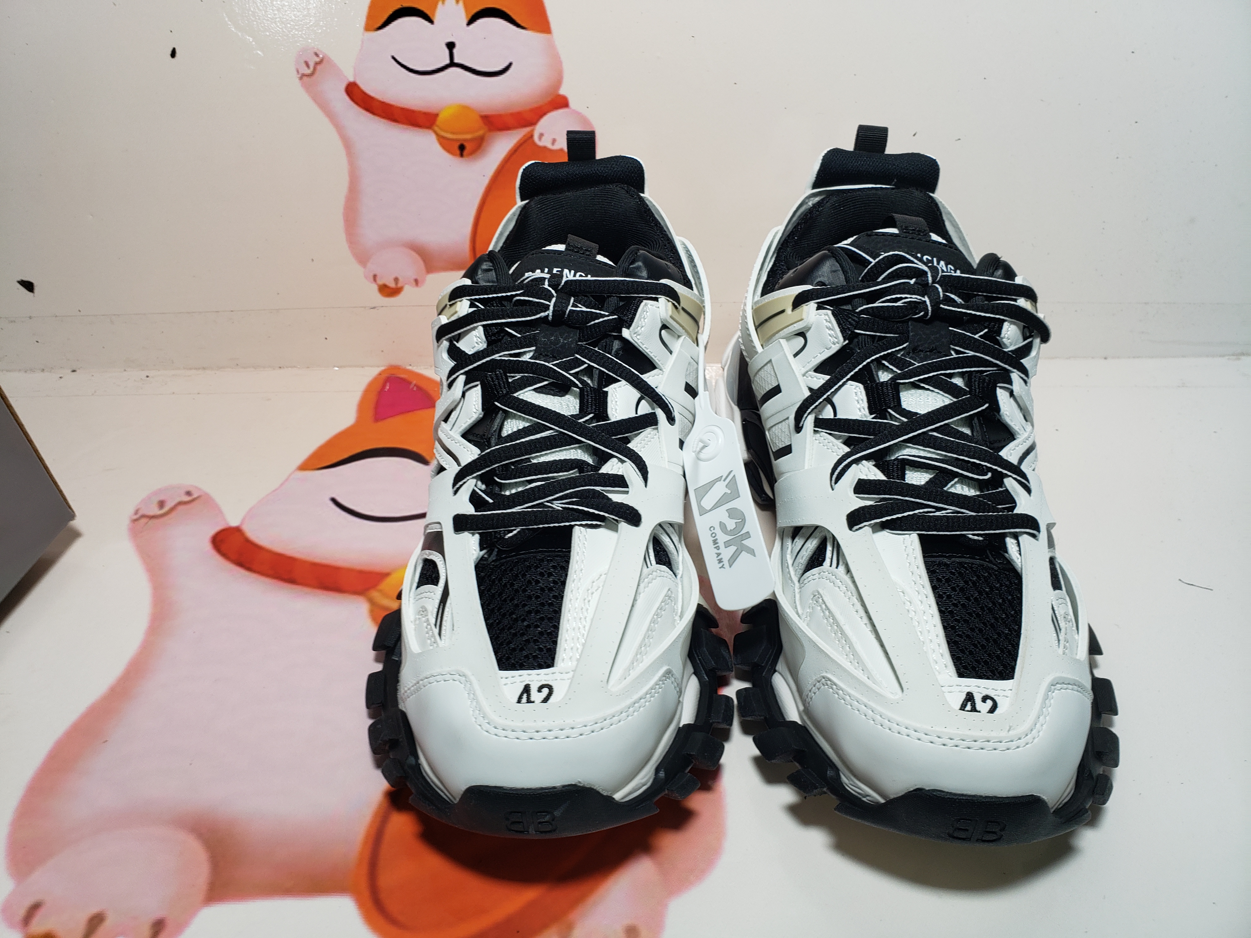 PKGoden  Balenciaga Tess S.Black And White 542436 W3NH3 7261 