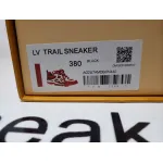 PKGoden  Louis Vuitton Leather lace up Fashionable Board Shoes Red 51BCOLRB