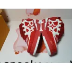 PKGoden  Louis Vuitton Leather lace up Fashionable Board Shoes Red 51BCOLRB