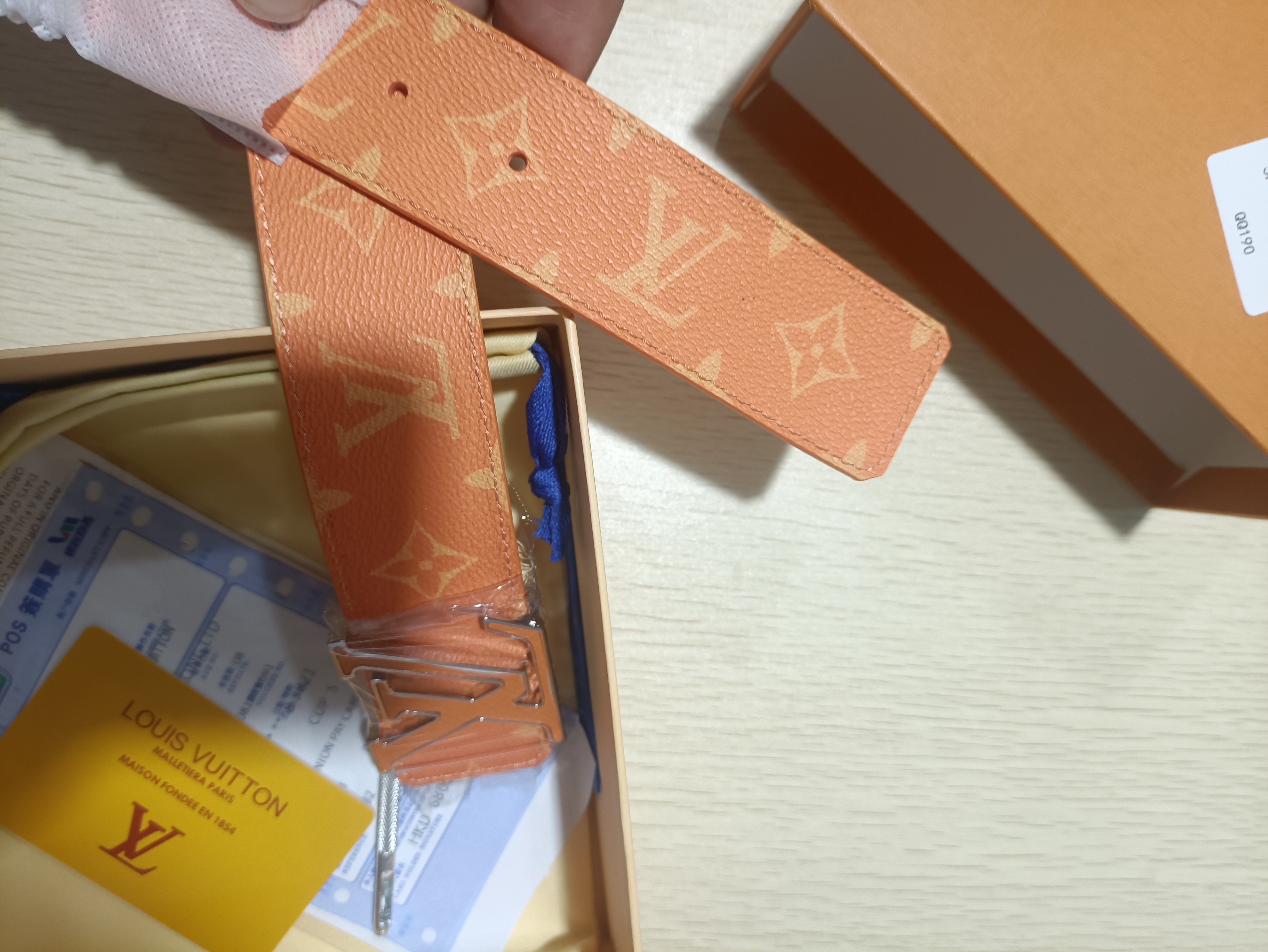 Louis Vuitton 'LV Initiales Monogram Belt Orange