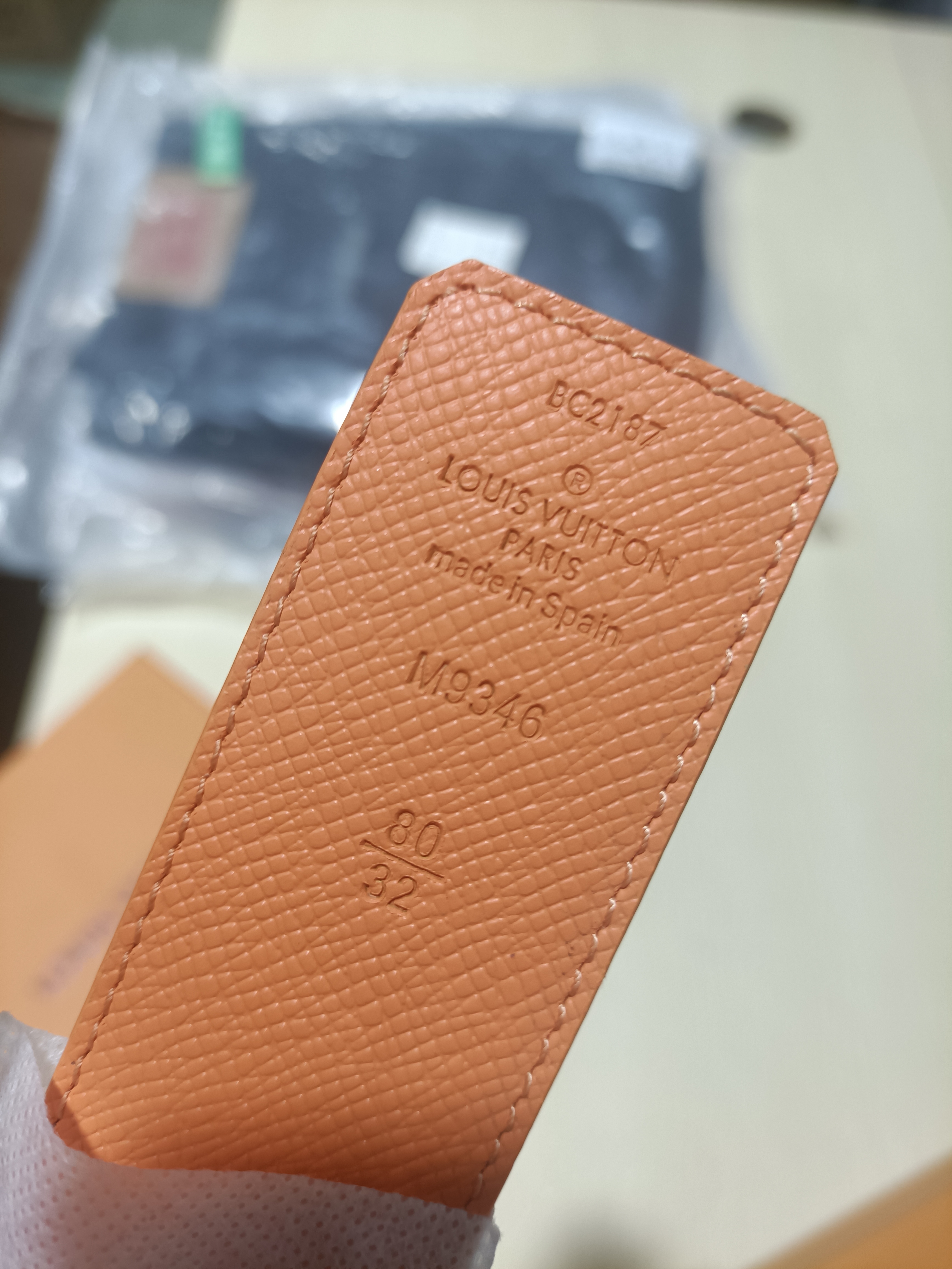 Louis Vuitton 'LV Initiales Monogram Belt Orange