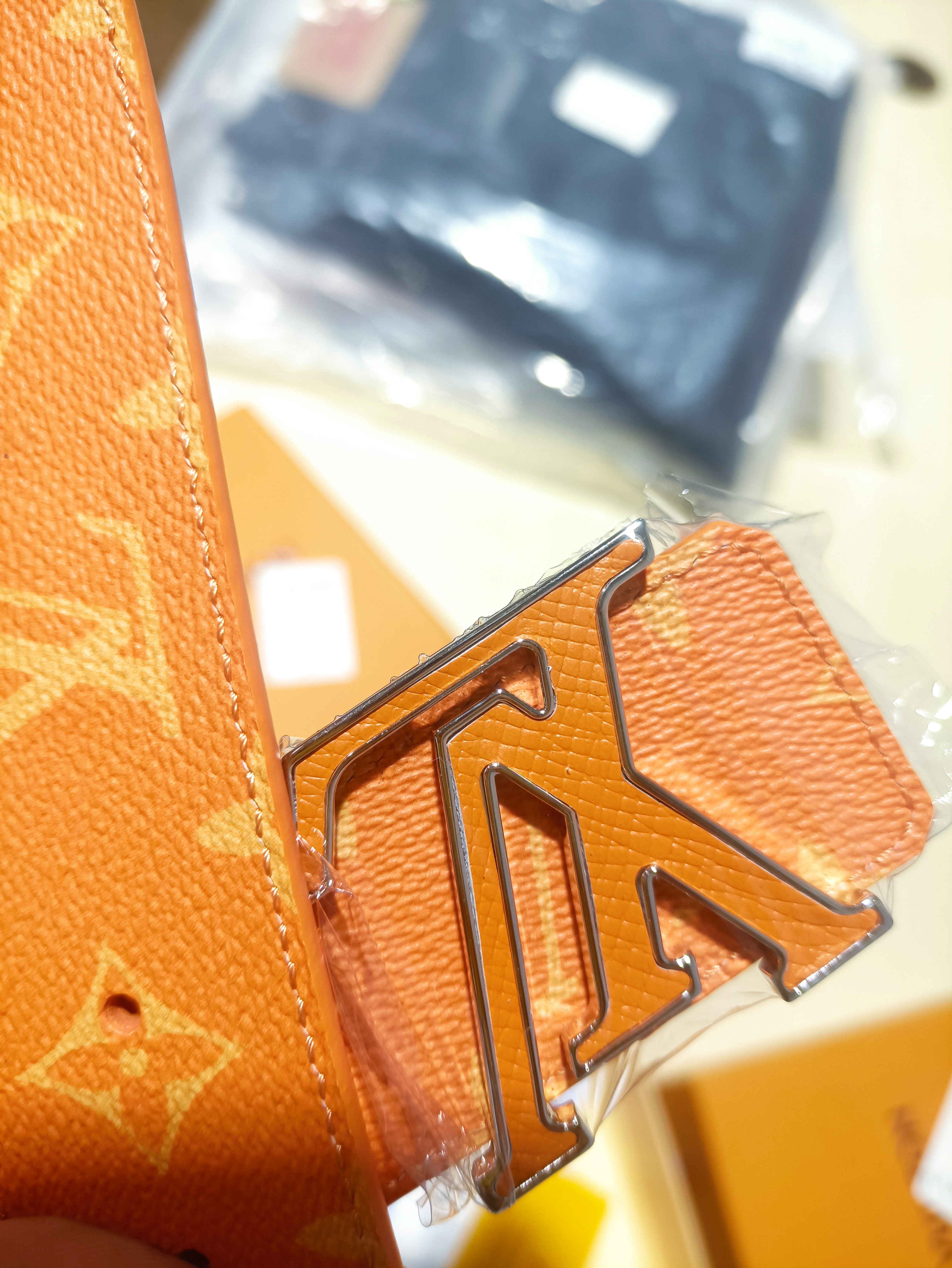 Louis Vuitton 'LV Initiales Monogram Belt Orange