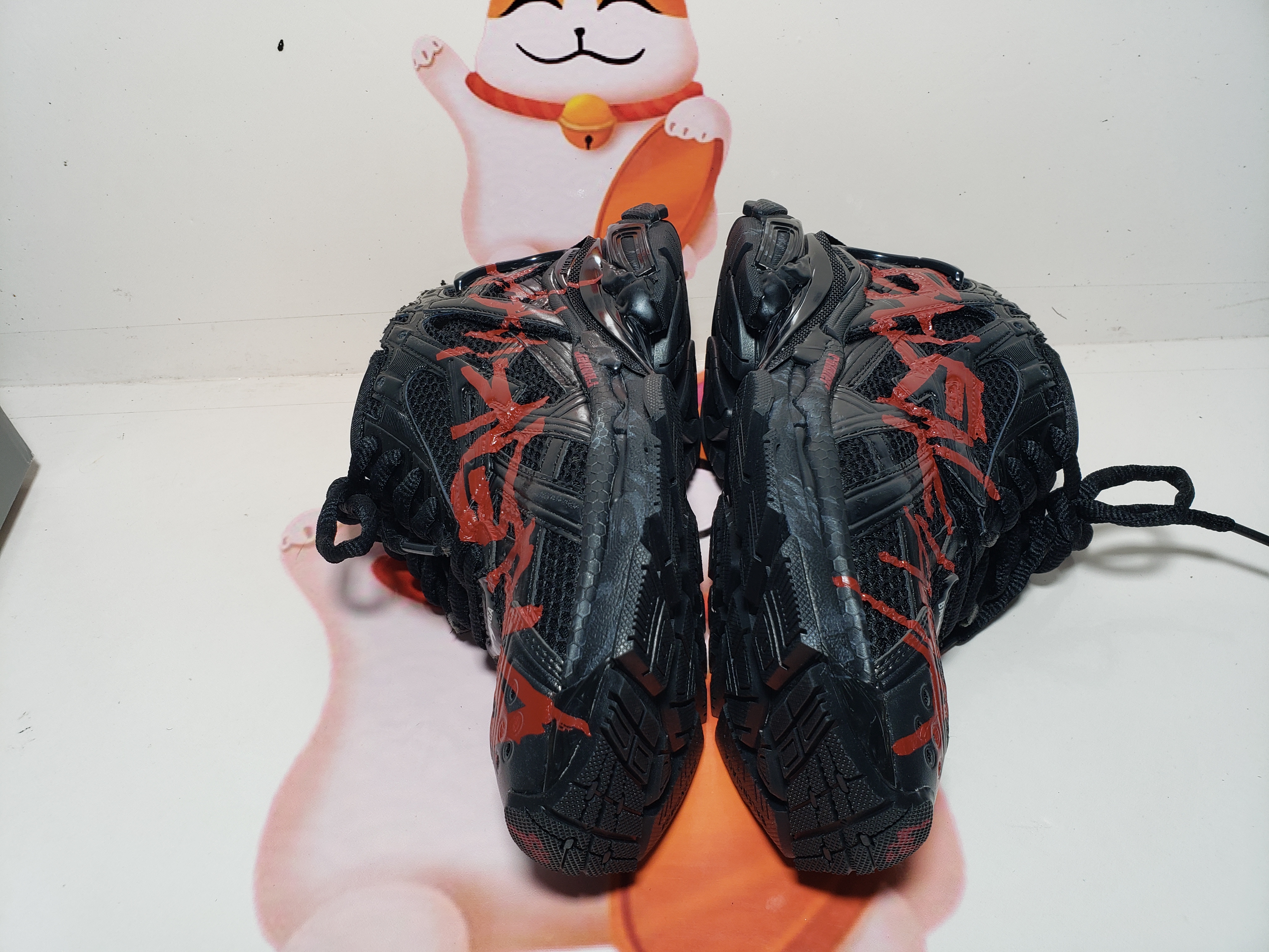 PKGoden Balenciaga Runner Black And Red Characters,677402 W3RB1 0102