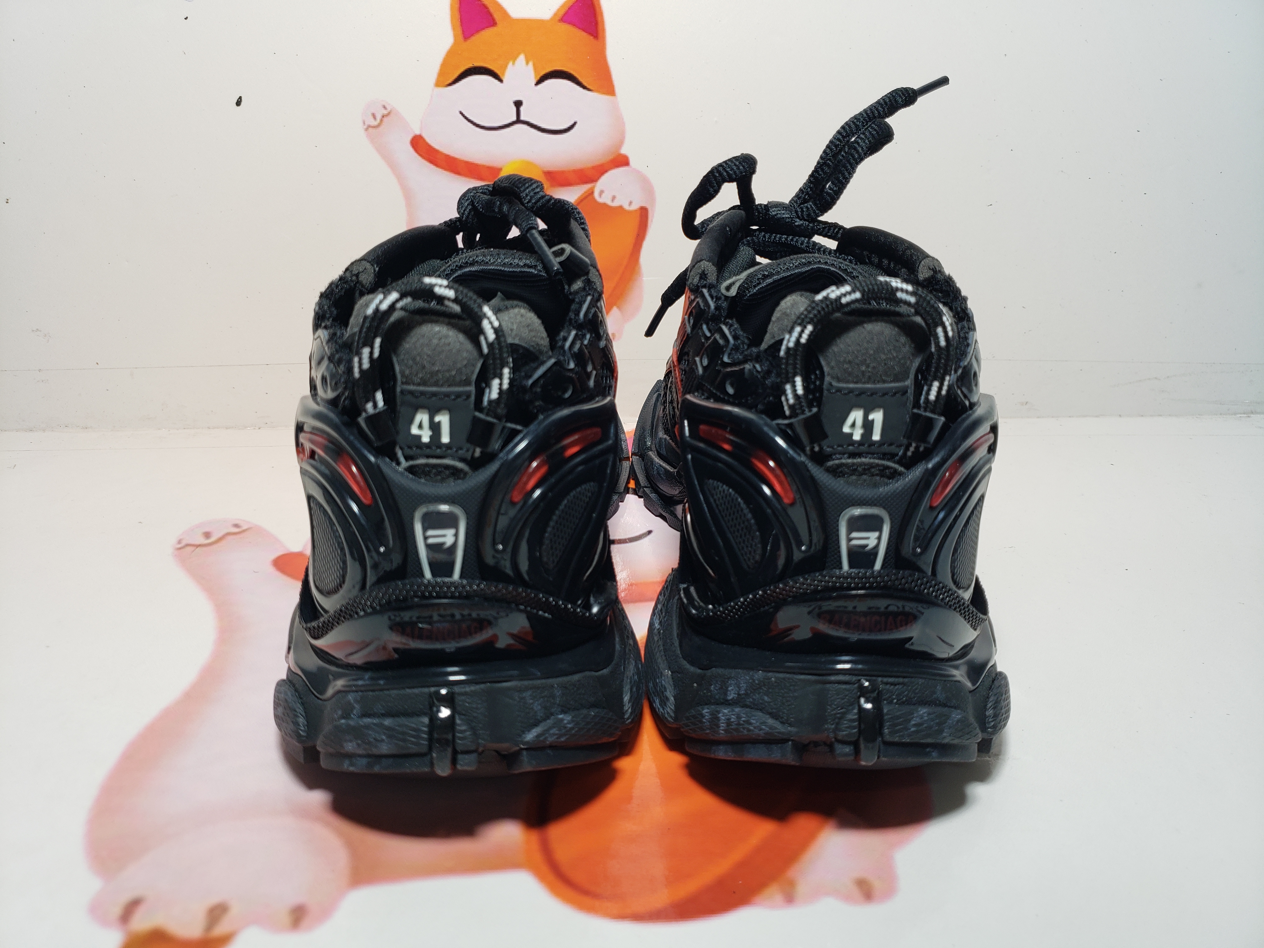 PKGoden Balenciaga Runner Black And Red Characters,677402 W3RB1 0102