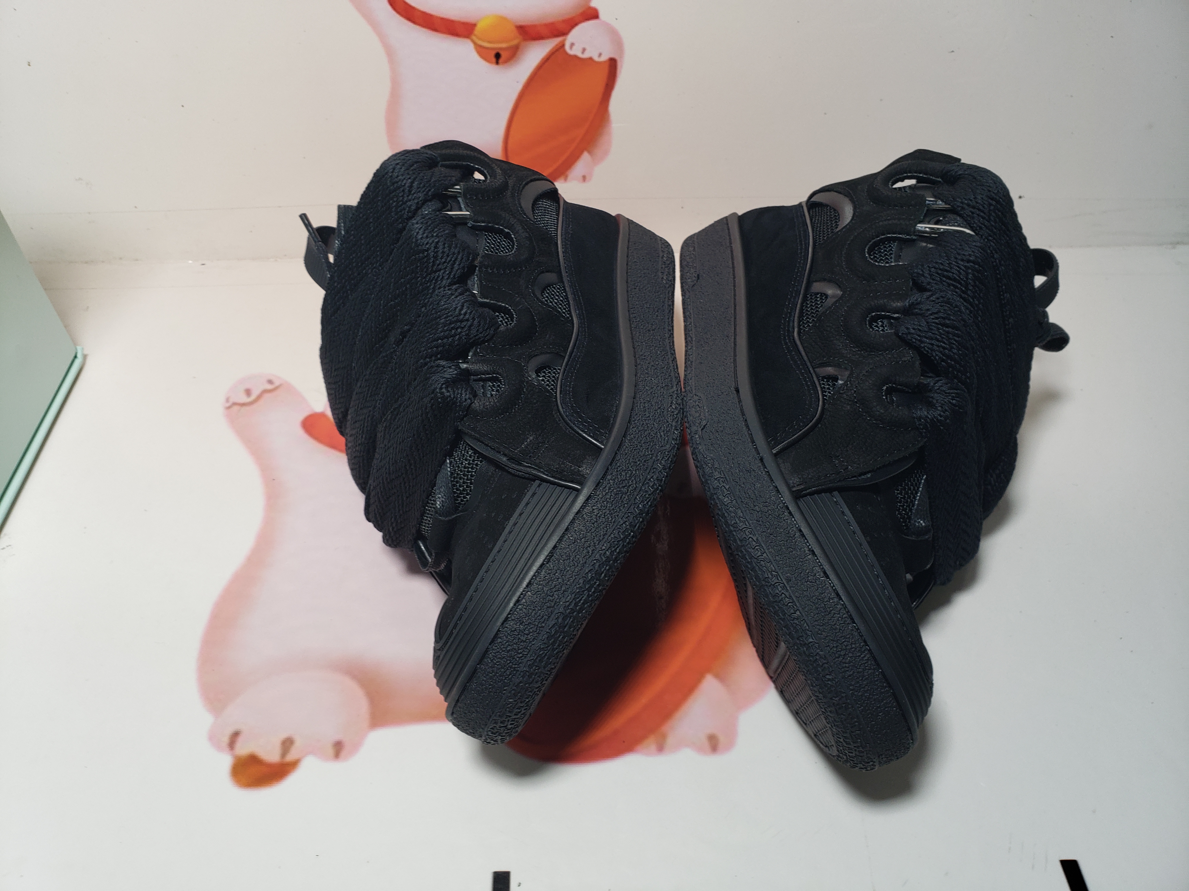 Lanvin Leather Curb Triple Black