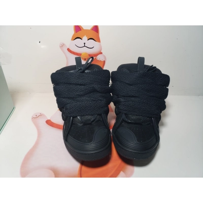 Lanvin Leather Curb Triple Black 02