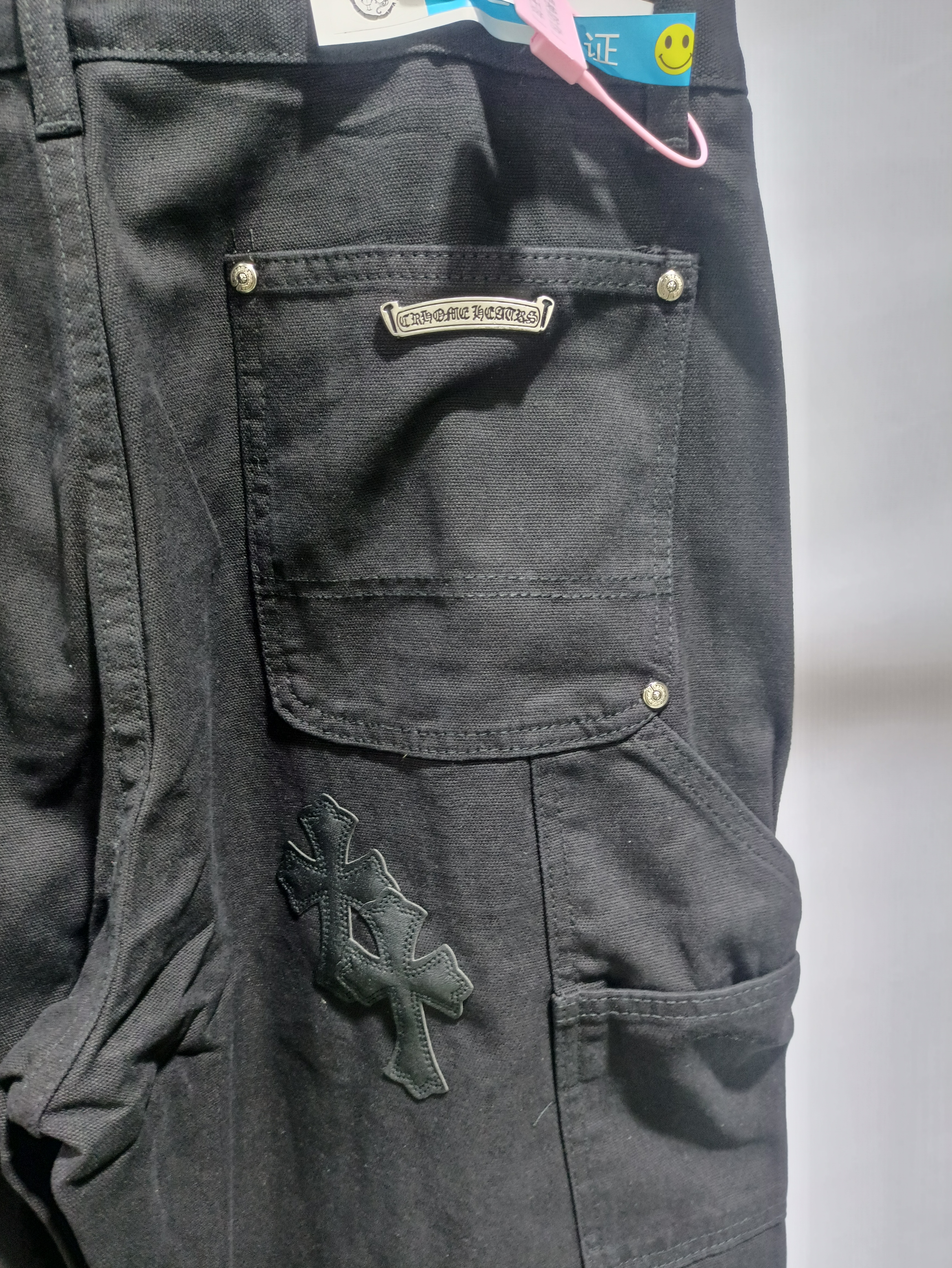 Chrome hearts knee cross leather Jeans