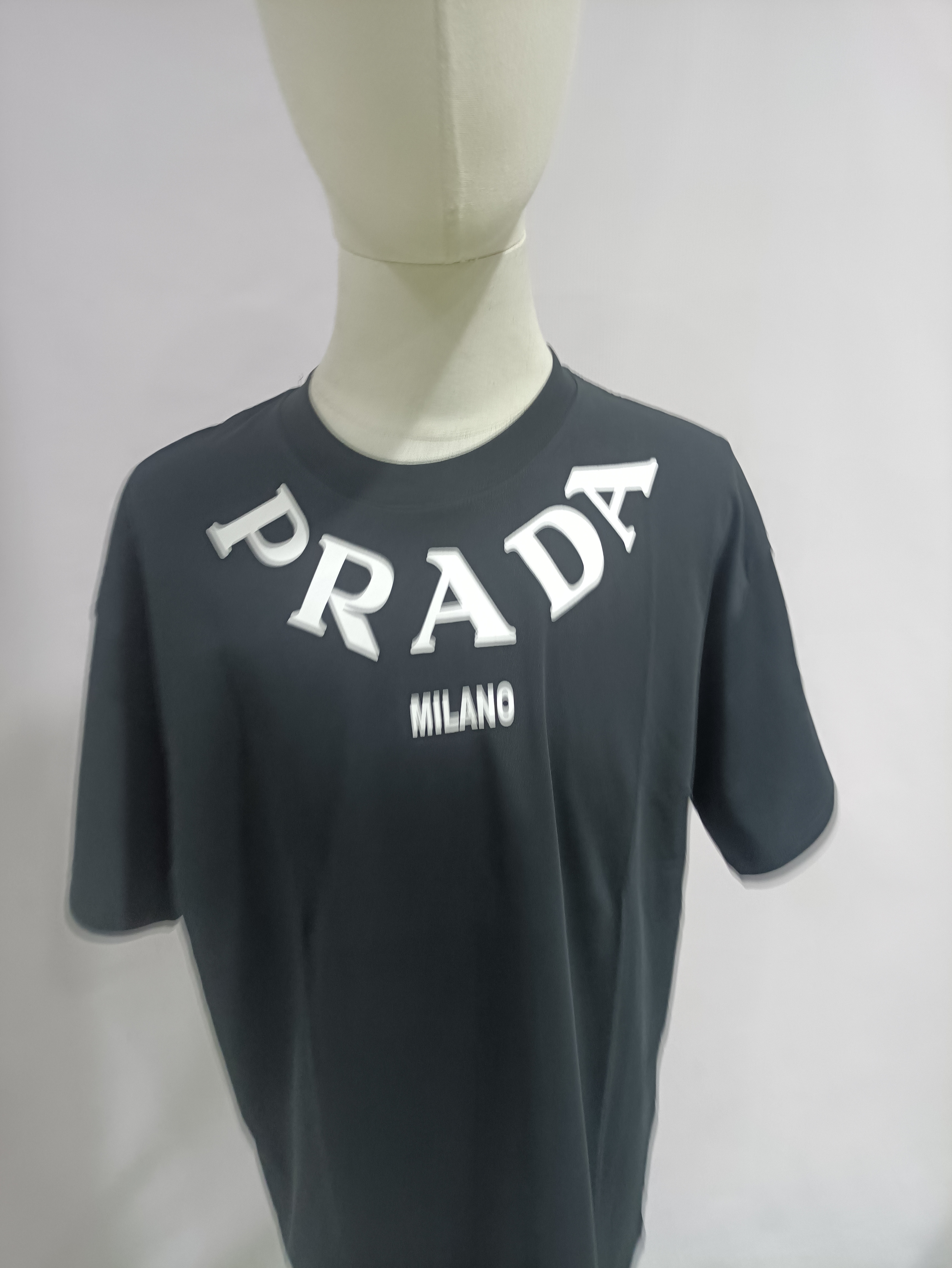 Prada collar necklace large letter short-sleeved T-shirt 1901 T-Shirts