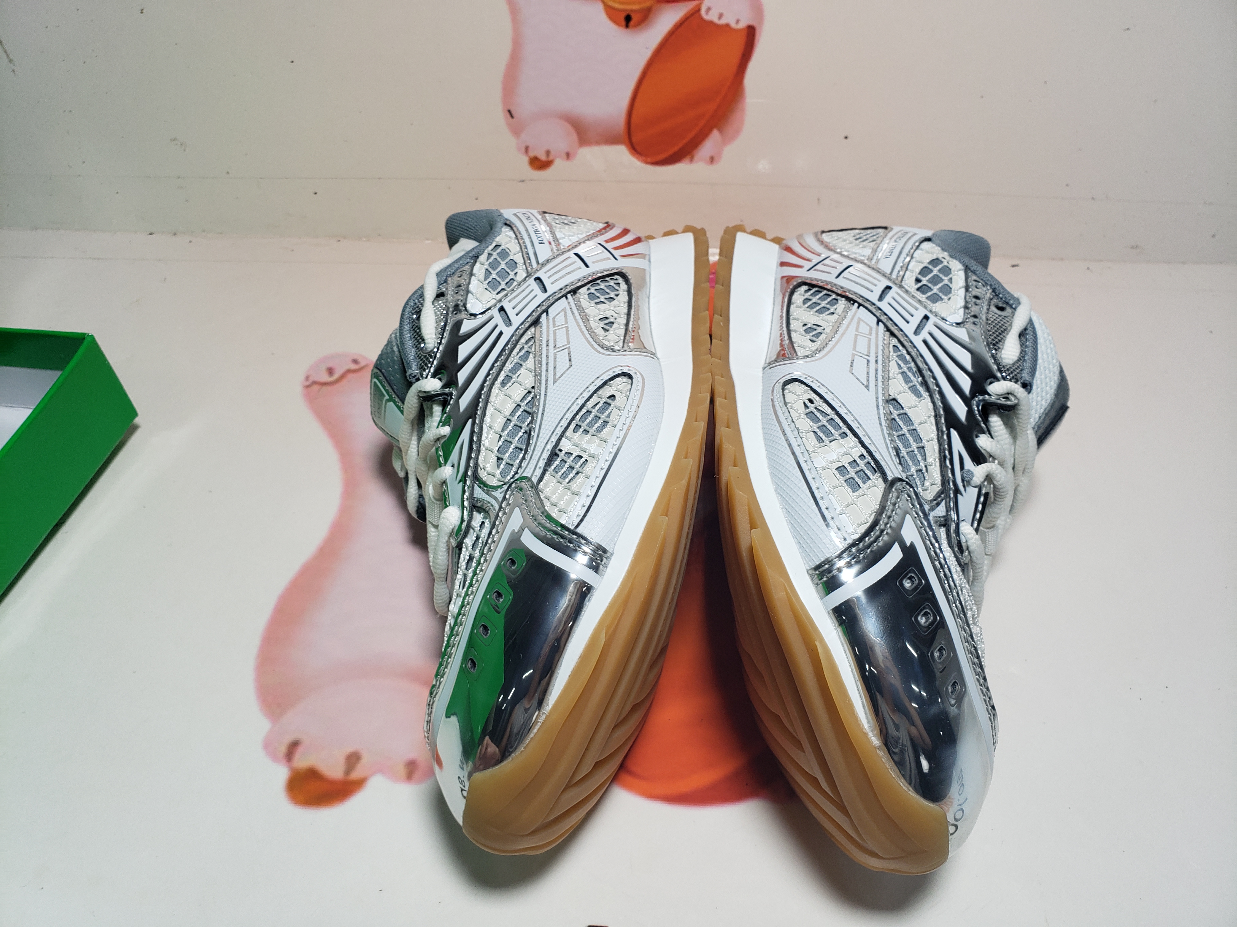 PKGoden Bottega Veneta Orbit low cut casual running shoes Silver