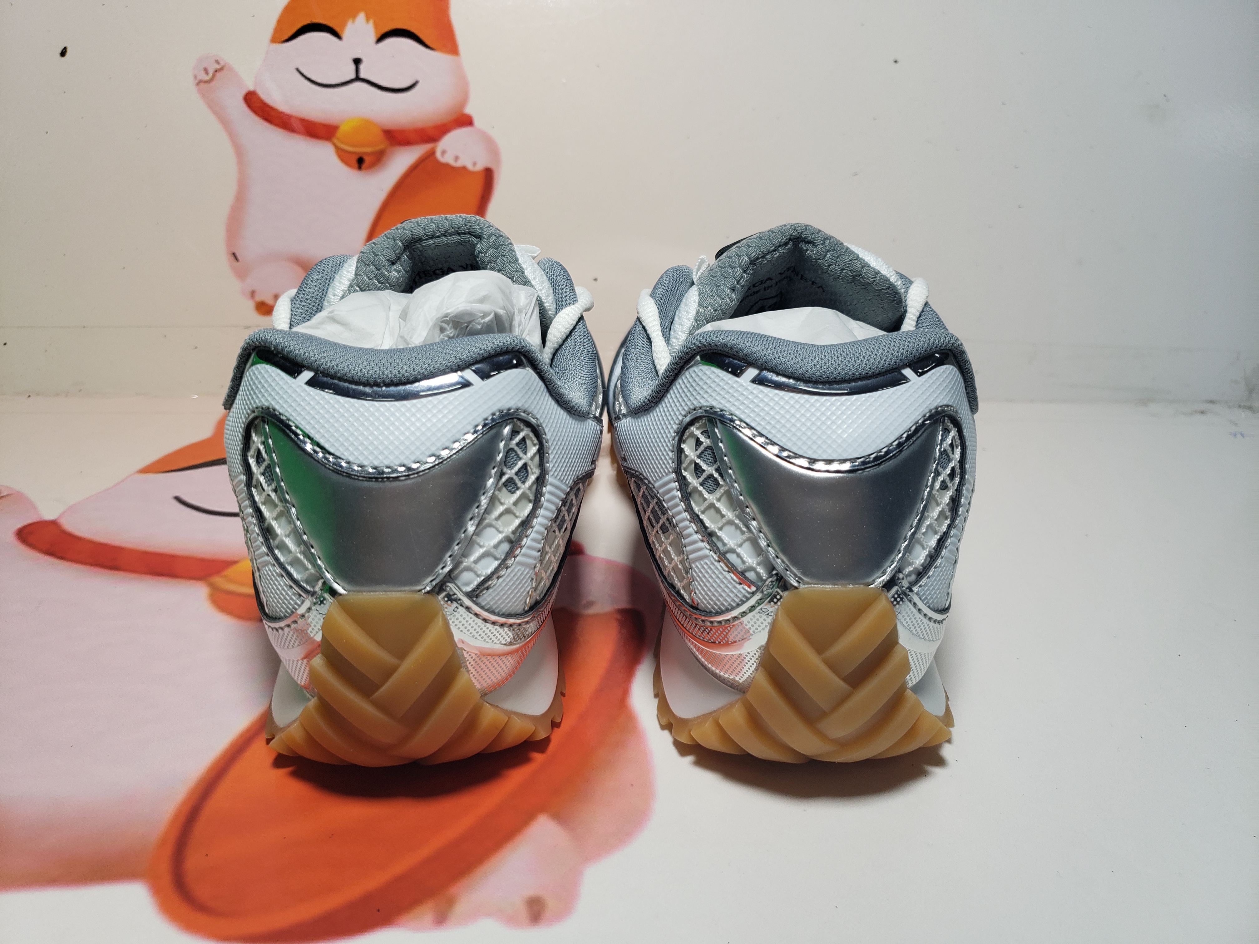 PKGoden Bottega Veneta Orbit low cut casual running shoes Silver