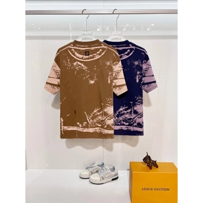 Louis Vuitton T-Shirt Khaki/Purple-blue H1408 02