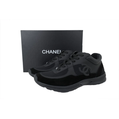 PKGoden Chanel CC Logo Sneaker Black Suede 02