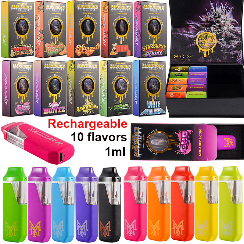 Wholesale Best muha meds mavricks vape pen rechargeable 240mah empty 1ml muha meds disposables vape 10 strains
