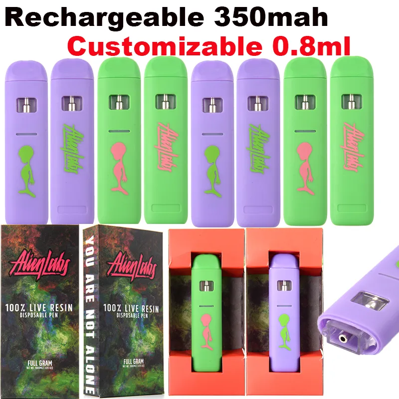 Empty 0.8ml Alien Labs Dispossable Vape live resin rechargeable disposable   10 strains