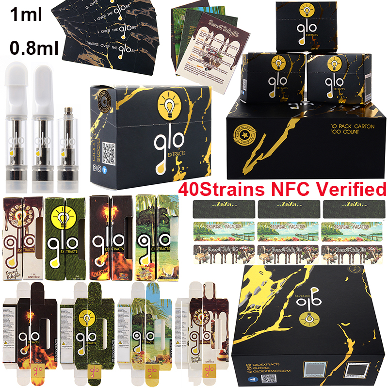 Glo Extracts Carts Wholesale empty verify glo carts 20 STRAINS stickers empty 1ml