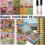 GCC gold coast clear empty 1ml vape carts 10strains glass tank 510 thread Smpker Club pack
