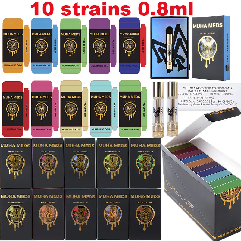 Gold muha meds vape cartridges/ muha meds carts empty 0.8ml muha meds carts thc vape cartridges