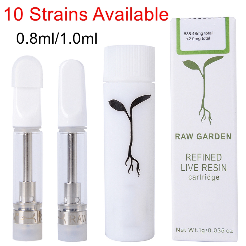 Raw Garden Carts Wholesale empty 0.8ml raw garden live resin cart 10 strains best raw garden cartridges