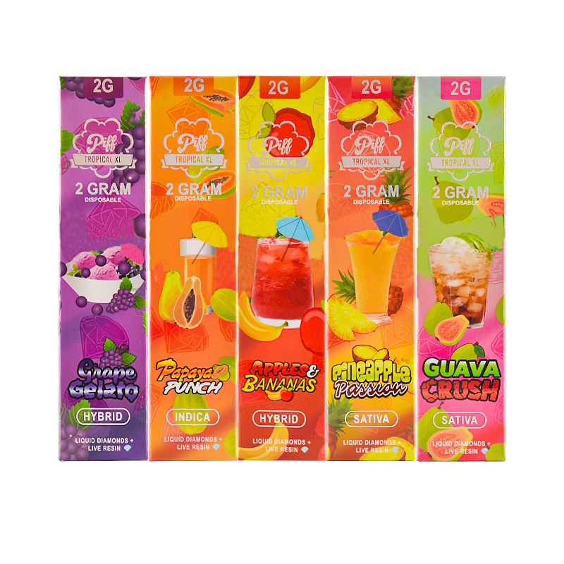 USA stock piff bar 2g carts EMPTY disposable rechargeable 10 strains
