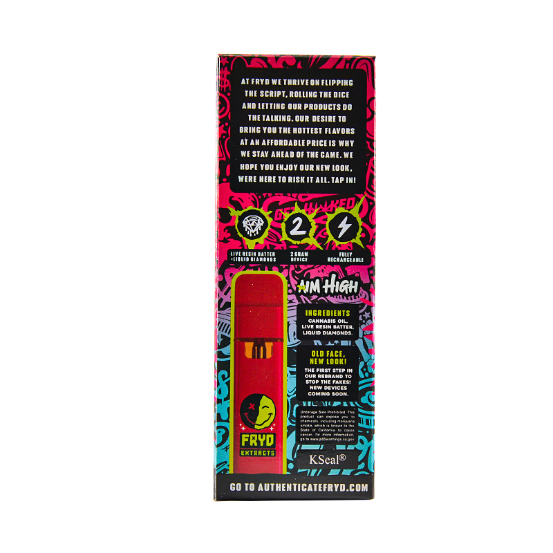 Best Newest Fryd gen 8 empty 2ml vape pens live resin pack