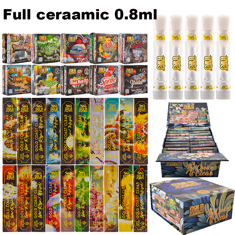 Wholesale new 2024 Gold coast clear V4 vape cartridges empty 0.8ml